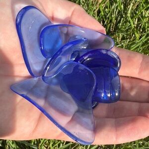 Tumbled and polished glass made from vintage glass bottles handmade 2 oz